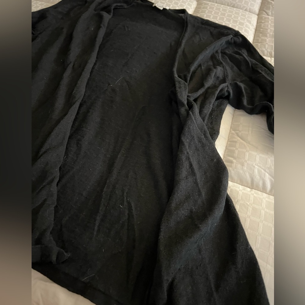 J Jill Black 3/4 Sleeve Cardigan Sweater 1x